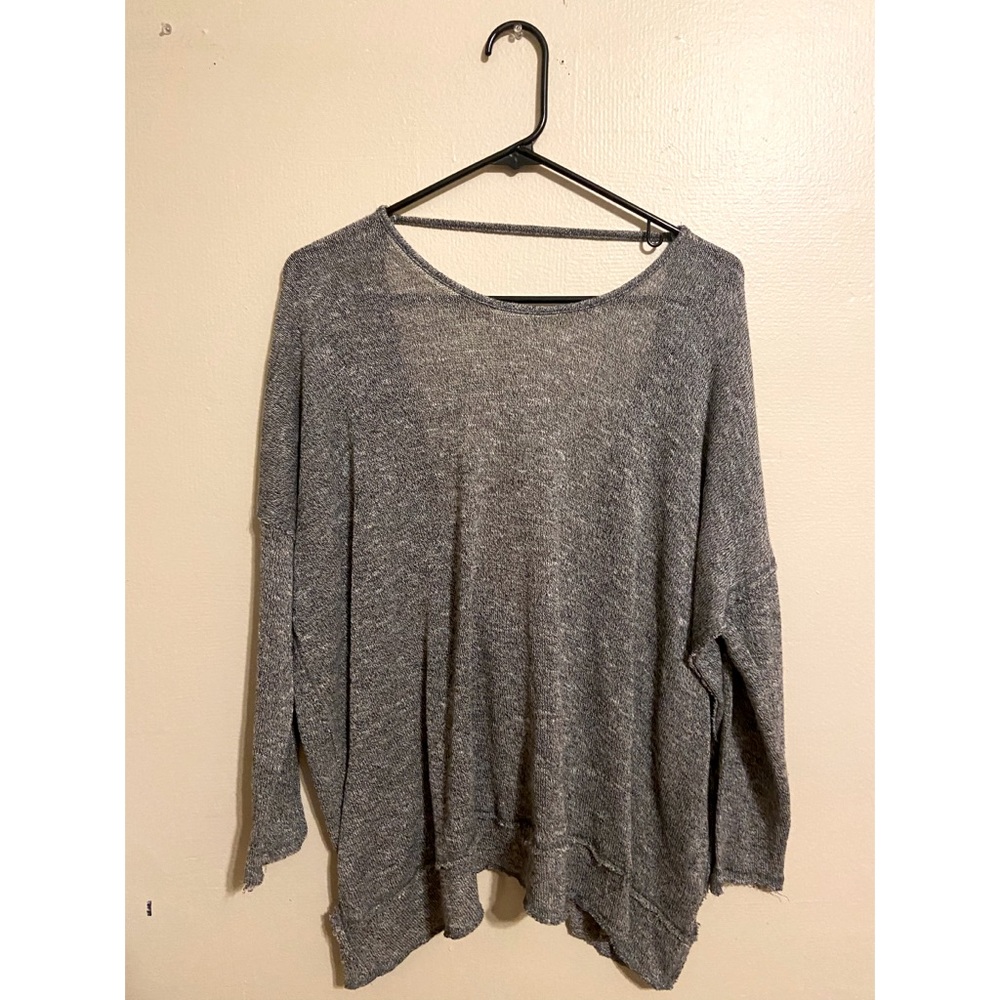 Gray open back top